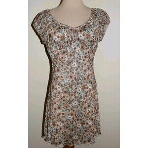 New Juniors Ultra Flirt 1X Mini Dress Cap Sleeve Green Floral